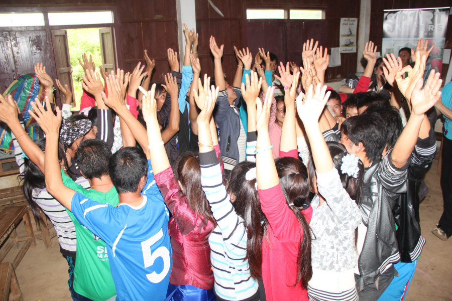 hands in the air laos